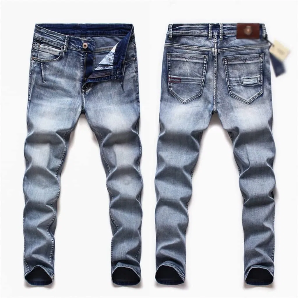 Джинсы Slim Washed, Сине-серый — фото 3