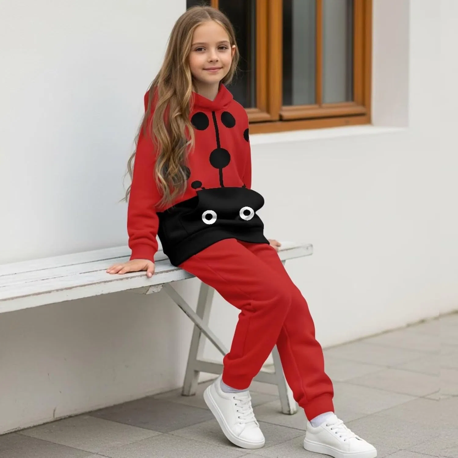 Детский спортивный костюм Pensura, набор из худи и джоггеров, Big-eyed Red Ladybug — фото 4