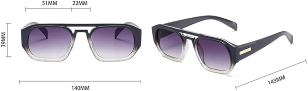 

Ретро солнцезащитные очки с двойными перемычками, многоугольные, женские, модные, для мужчин, с защитой от УФ-излучения UV400, прозрачные с градиентом VFDHN, 6