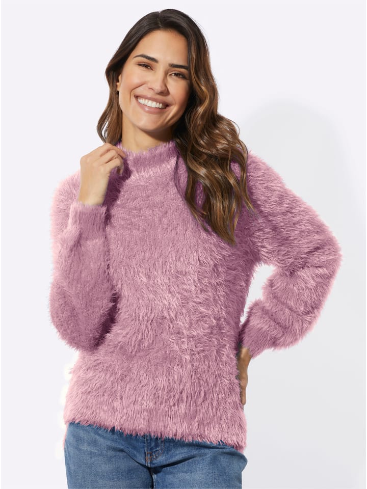 

Sieh an! Свитер с воротником-стойкой сиреневого цвета