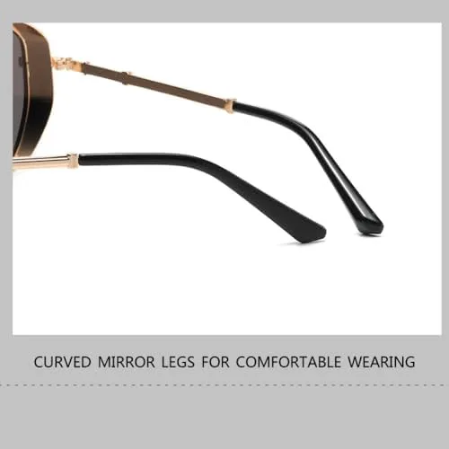 

Солнцезащитные очки 2026 года, прямоугольные, для женщин, металлические, классические минималистичные, для мужчин, защита от солнца UV400 MTZJH, Gold Gradient Grey