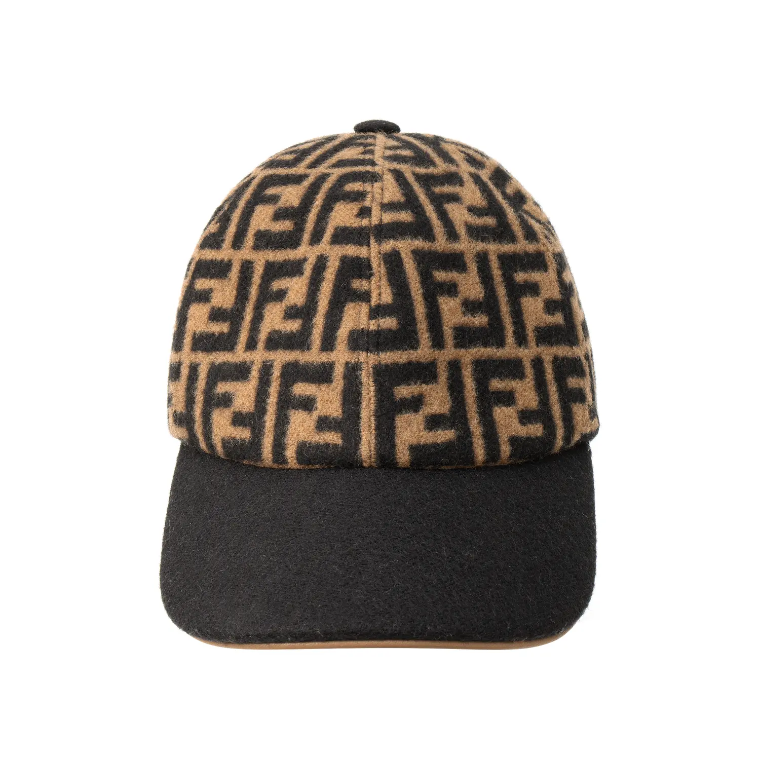 FENDI ФФ узор Жаккардовая шерстяная шапка, Brown — фото 3