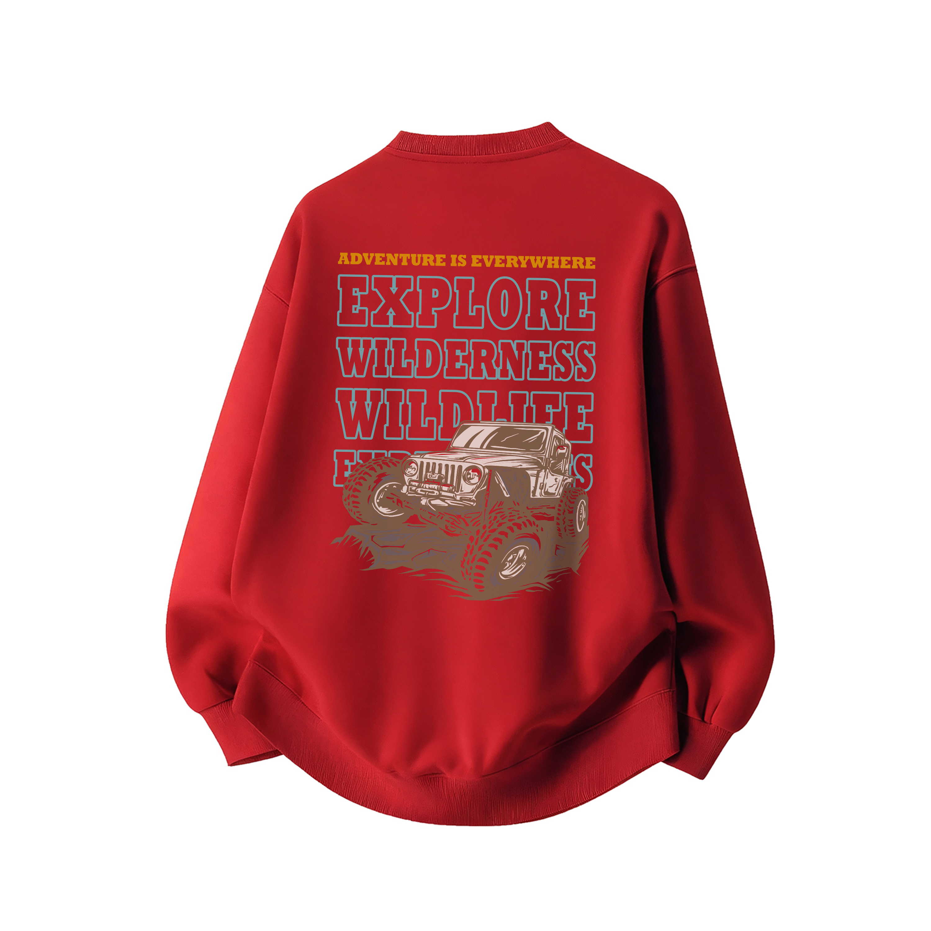

Свитшот Unisex Crew Neck Moderate Heavyweight Jeep, true красный[upgraded fleece-lined]