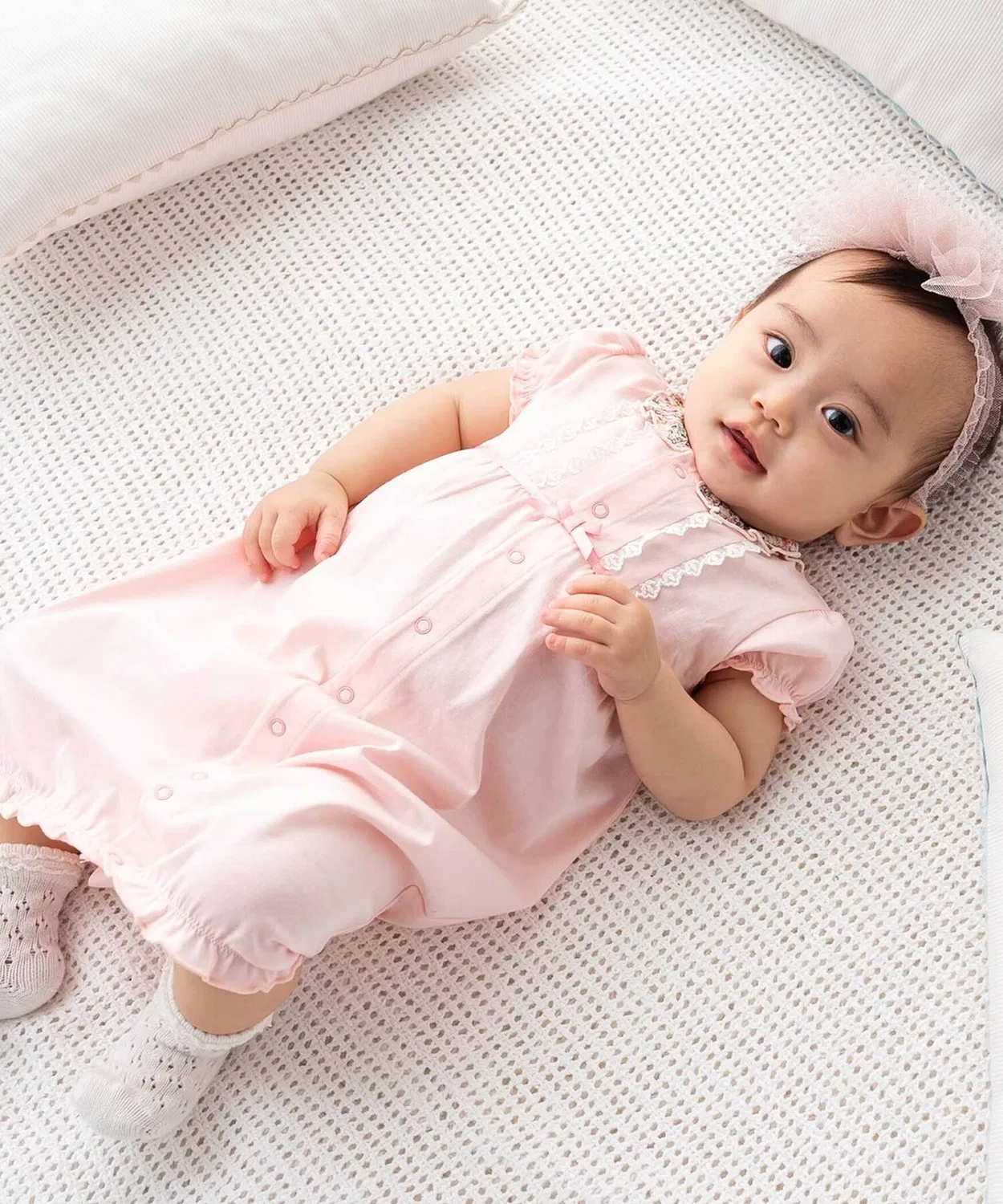 Детский комбинезон Liberty Print 2WAY ползунки бренда Filliot de Bebe Reduction, 50-75 см, жёлтый — фото 4
