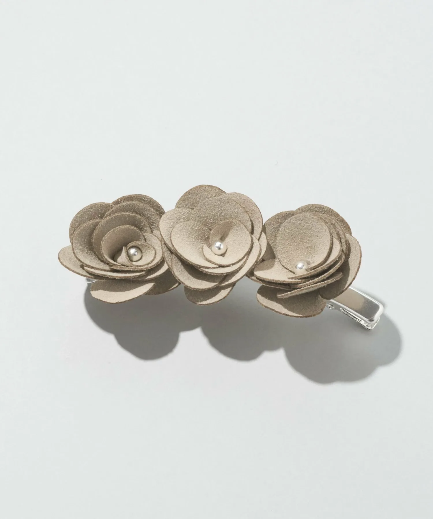 Заколка для волос «Замшевая роза» Goldy, beige — фото 4