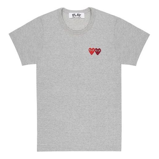 

Футболка basic t-shirt two emblems 'grey' Comme Des Garcons Play, серый