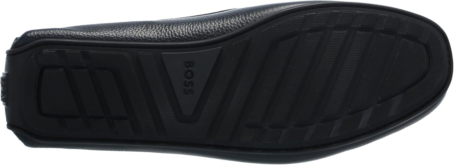 BOSS Мужские мокасины Noel Grainy Leather, Blueberry Blue — фото 4