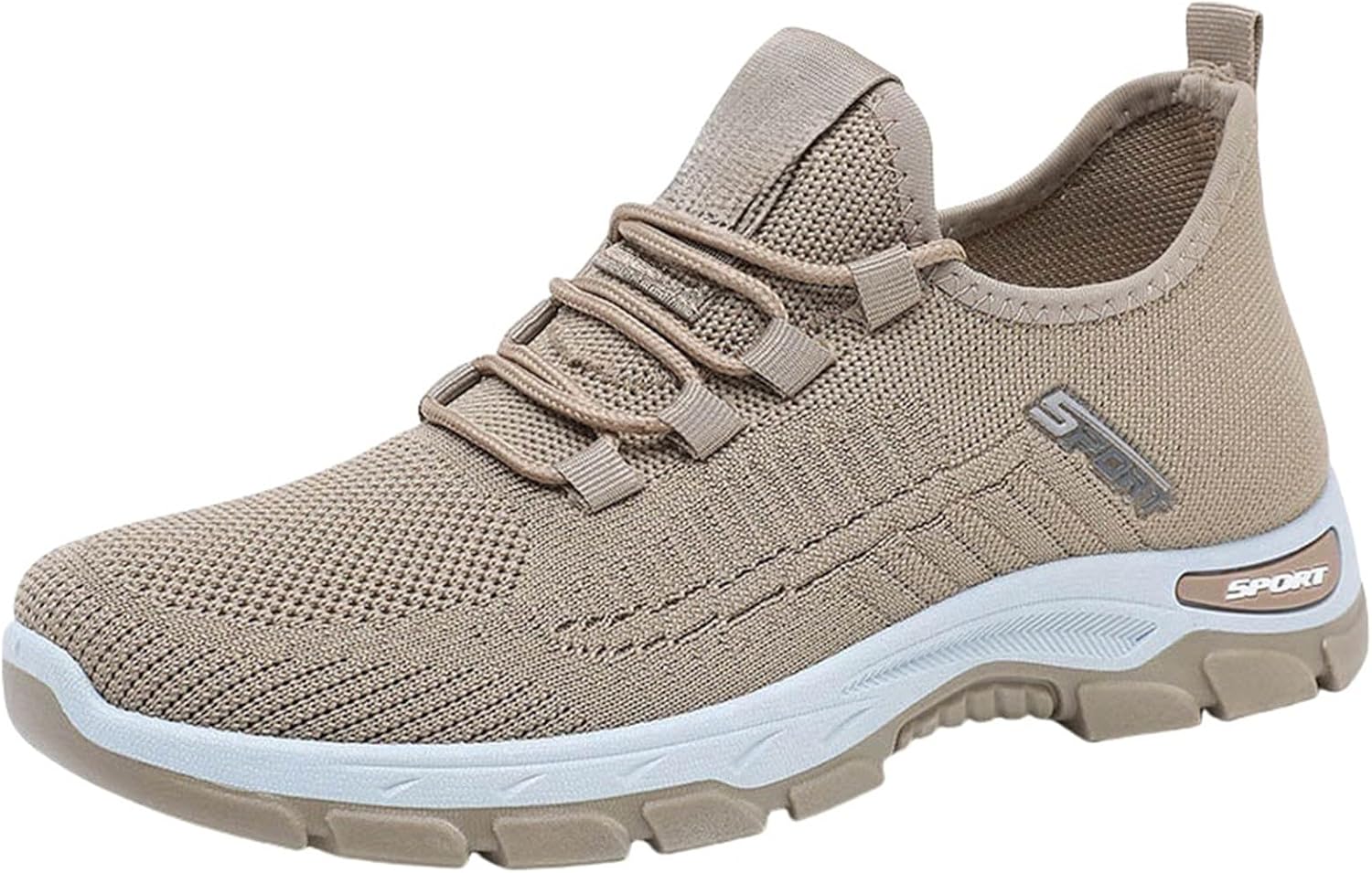 

Мужские сетчатые дышащие повседневные кроссовки с подошвой для бега, нескользящие носочные спортивные летние легкие базовые кроссовки Generic, хаки