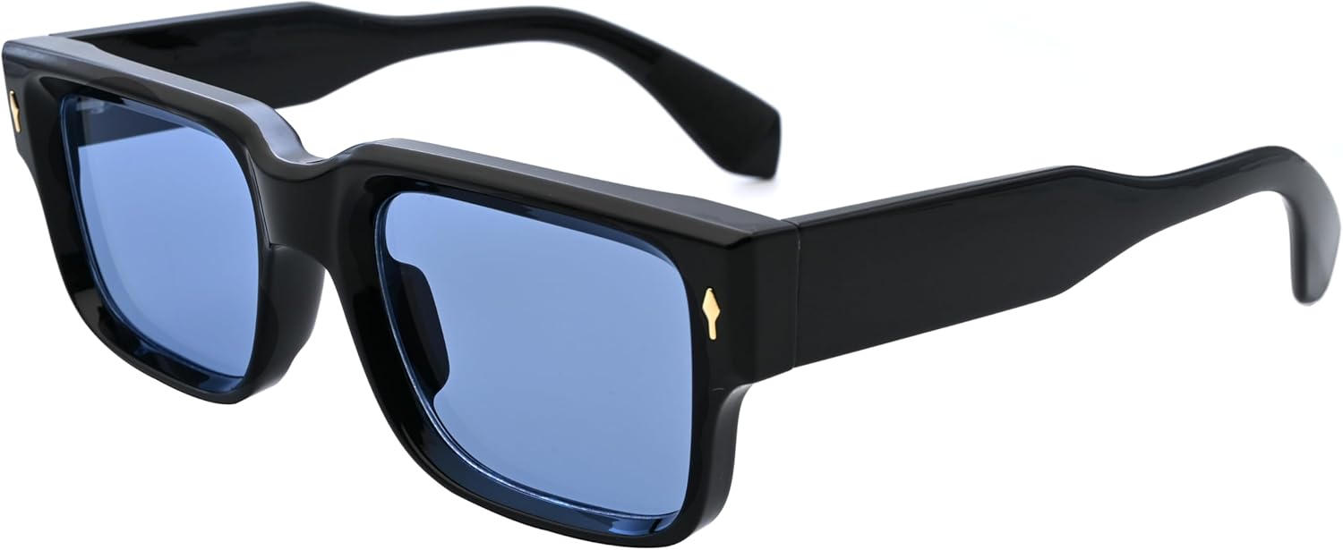 

Солнцезащитные очки Kursan в квадратной оправе для женщин и мужчин, модные массивные прямоугольные солнцезащитные очки черного цвета с защитой от УФ-излучения UV400, Black/Blue