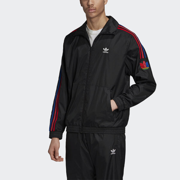 Куртка adidas originals Contrasting Colors Logo Printing Side Stripe Sports Jacket Black, черный — фото 3