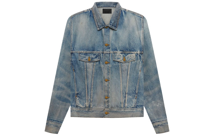 Джинсовая ковбойка Fear Of God, винтажная потертая индиго