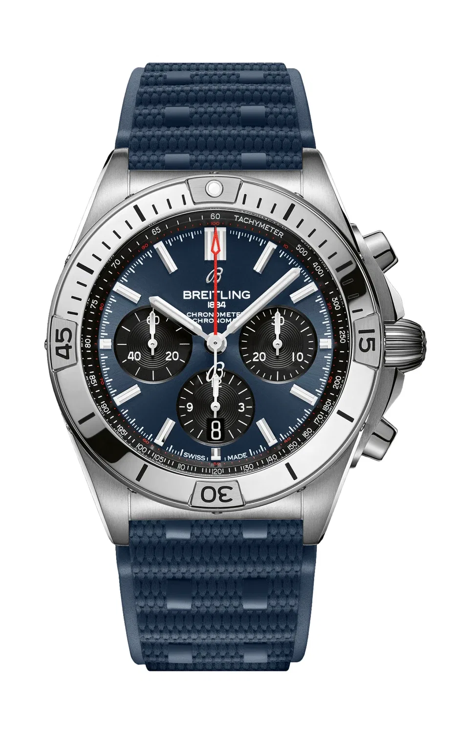 ХРОНОМАТ B01 42 - AB0134101C1S1 BREITLING, серебряный