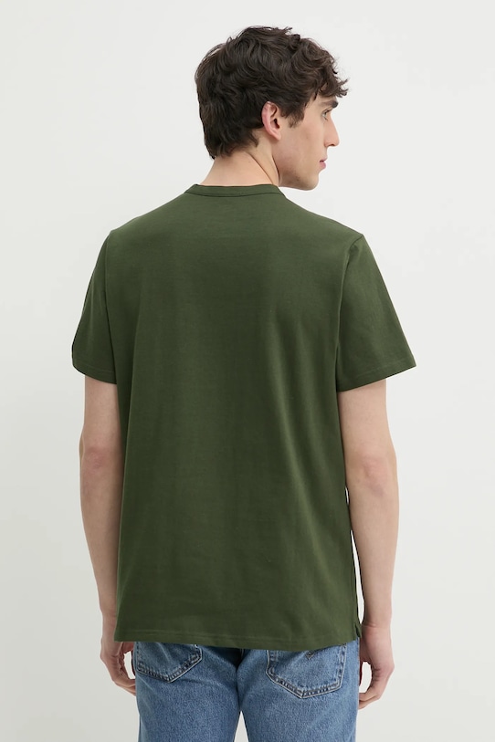 Хлопковая футболка с коротким рукавом HM Henley Levi'S, зеленый — фото 3