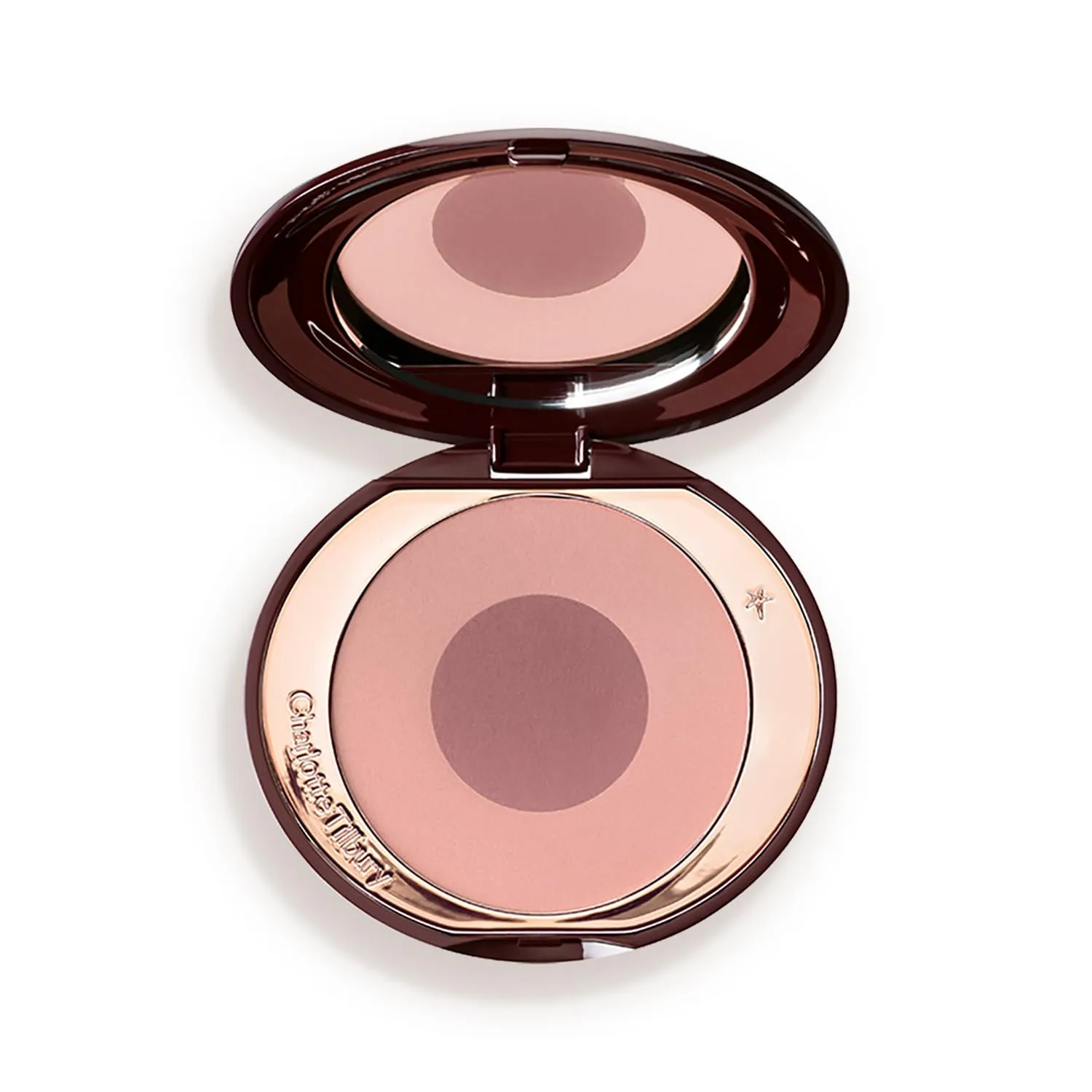 Charlotte Tilbury Cheek to Chic Powder Blush - двухцветная пудра для щек с сияющим финишем, наносится слоями для легкого сияния, Sex On Fire - rose