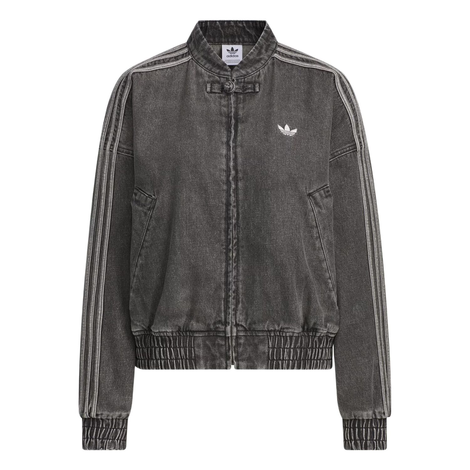 Adidas Originals Куртка женская средняя джинсовая черная, Medium Denim Black — фото 3