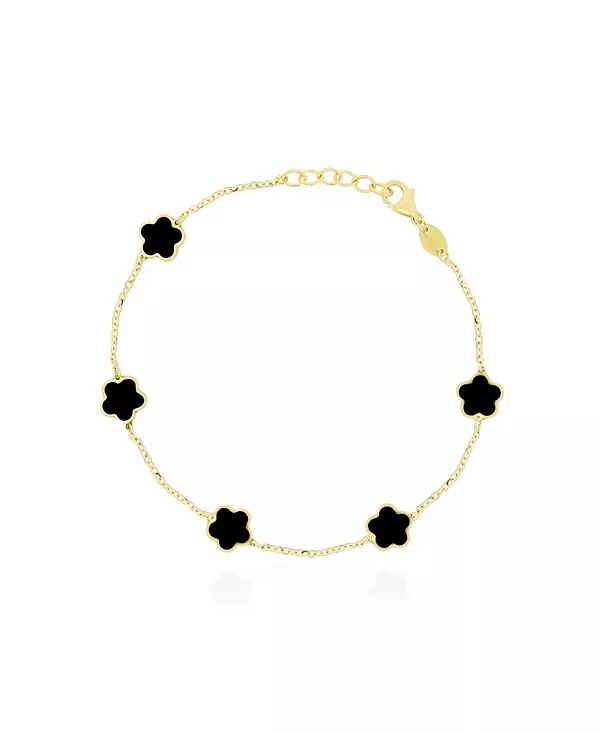 

Браслет из цветка оникса, 14-каратное золото The Lovery, onyx