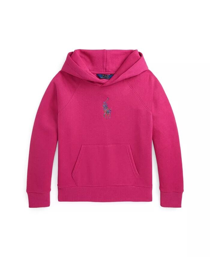 

Флисовая толстовка Big Pony с цветочным принтом для больших девочек Polo Ralph Lauren, розовый