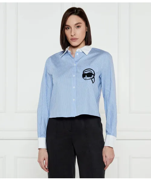 

Футболка с иконой Cropped fit Karl Lagerfeld, синий