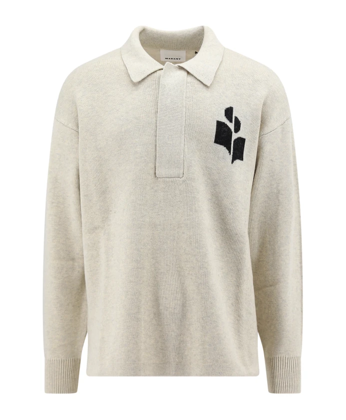 

Свитер с вышитым логотипом Isabel Marant, бежевый