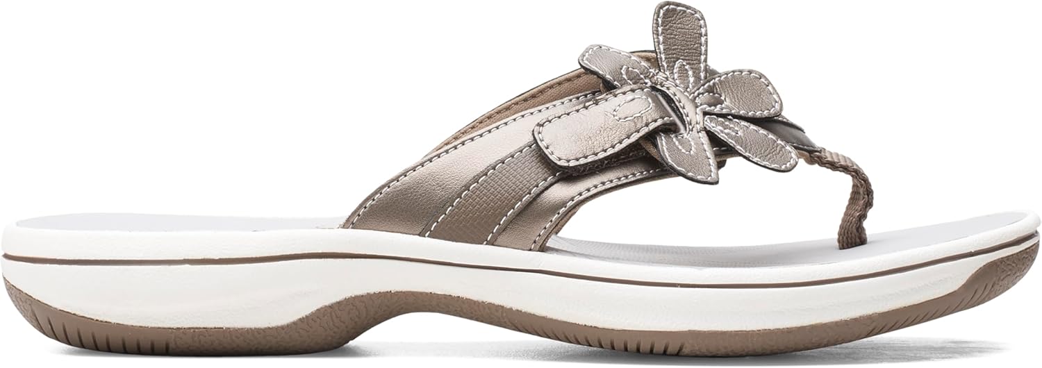 Шлепанцы Clarks Brinkleyflorah (унисекс), Pewter — фото 2