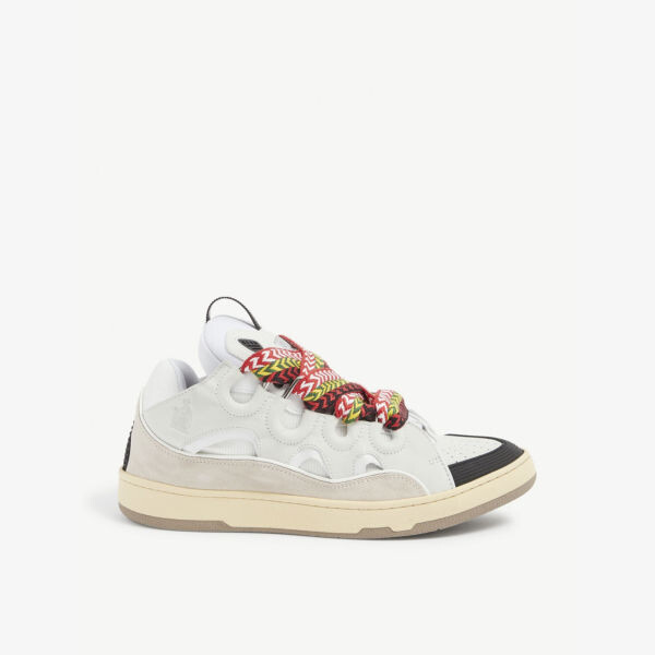 

Низкие кроссовки из кожи, замши и сетки со шнуровкой Lanvin, белый