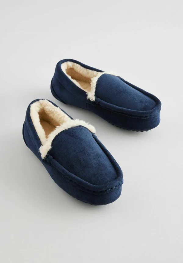 Уютные домашние тапочки стандартного размера Next, Navy Blue With Neutral Warm Lining — фото 2