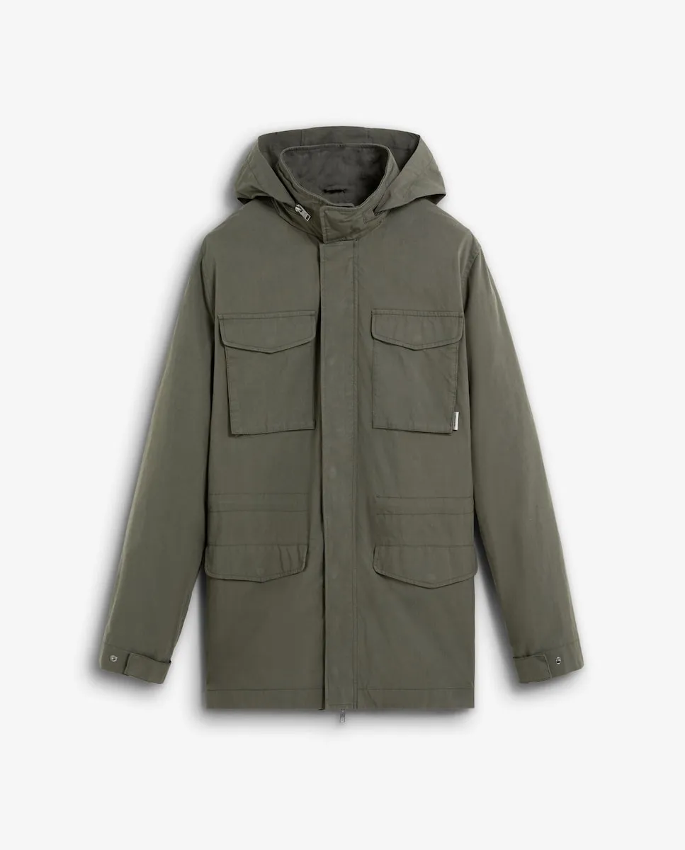 

Мужская парка с капюшоном и регулируемыми манжетами Scalpers, хаки