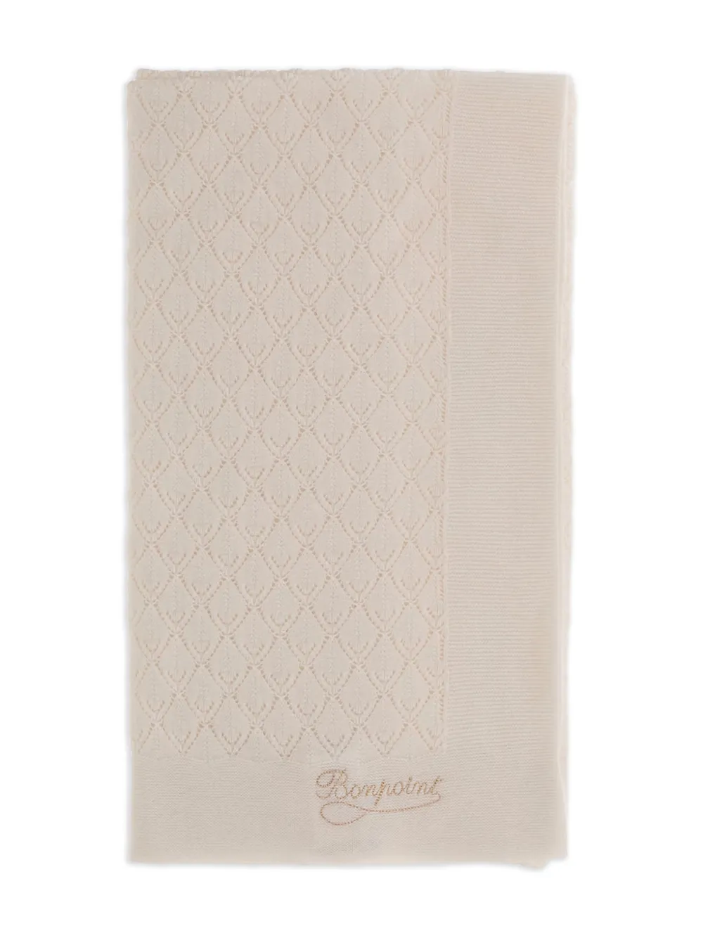 

Вязаный шарф с ромбовидным узором Bonpoint, нейтральный