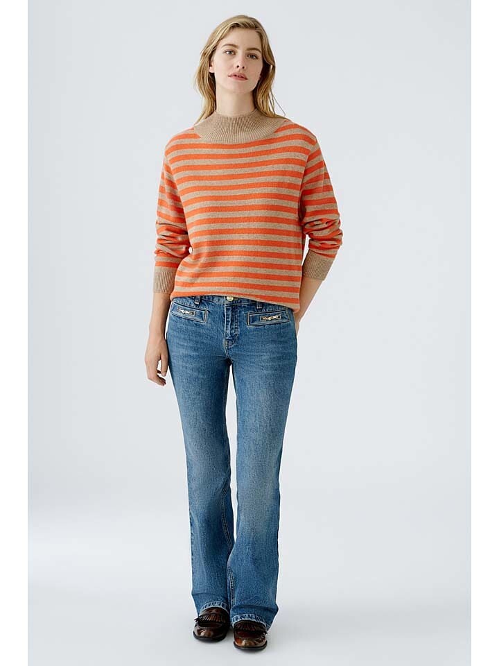 

Пуловер Oui Pullover, цвет Beige/Orange