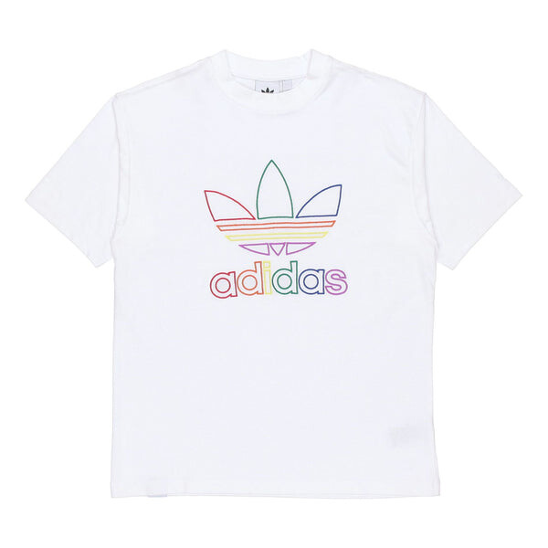 

Футболка originals pride tee rainbow logo short sleeve white Adidas, белый