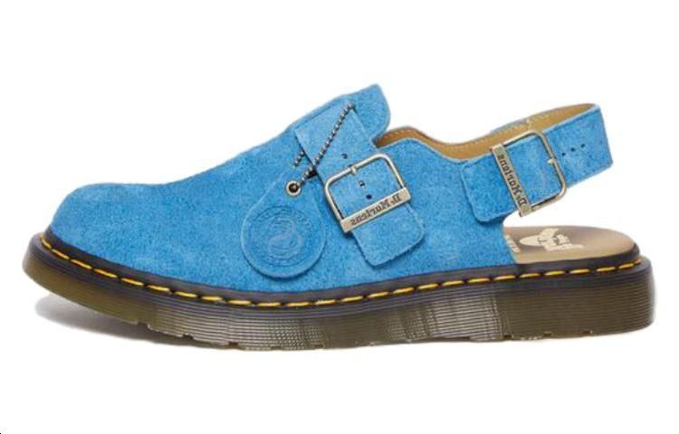 Dr.Martens Замшевые мюли Dr. Martens Jorge с открытой пяткой, синие, сделаны в Англии
