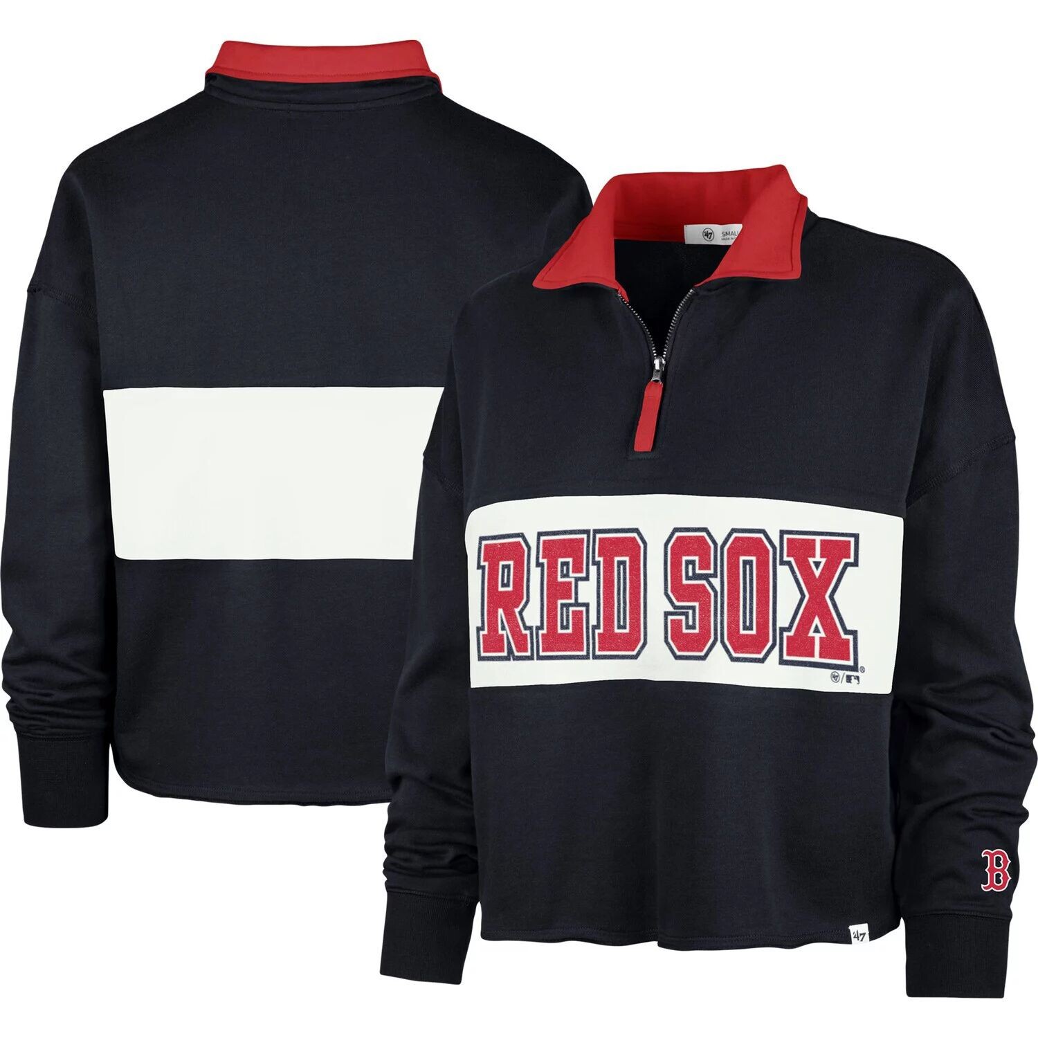 

Женский укороченный топ с молнией в четверть темно-синего цвета Boston Red Sox Remi '47, Синий, Женский укороченный топ с молнией в четверть темно-синего цвета Boston Red Sox Remi '47
