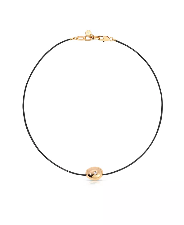 

Ожерелье с подвеской из полированной кожи с одним кристаллом Ettika, gold