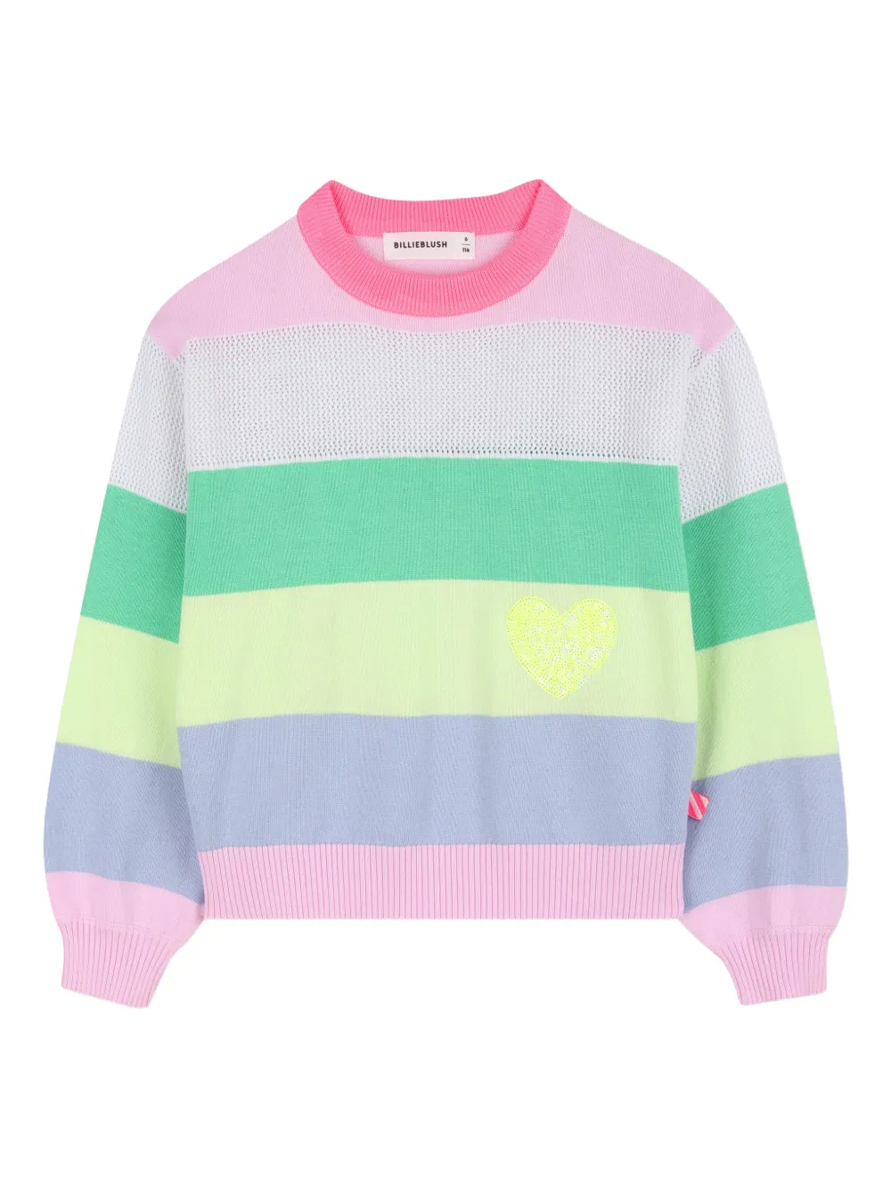 

Полосатый свитер с аппликацией Billieblush, розовый
