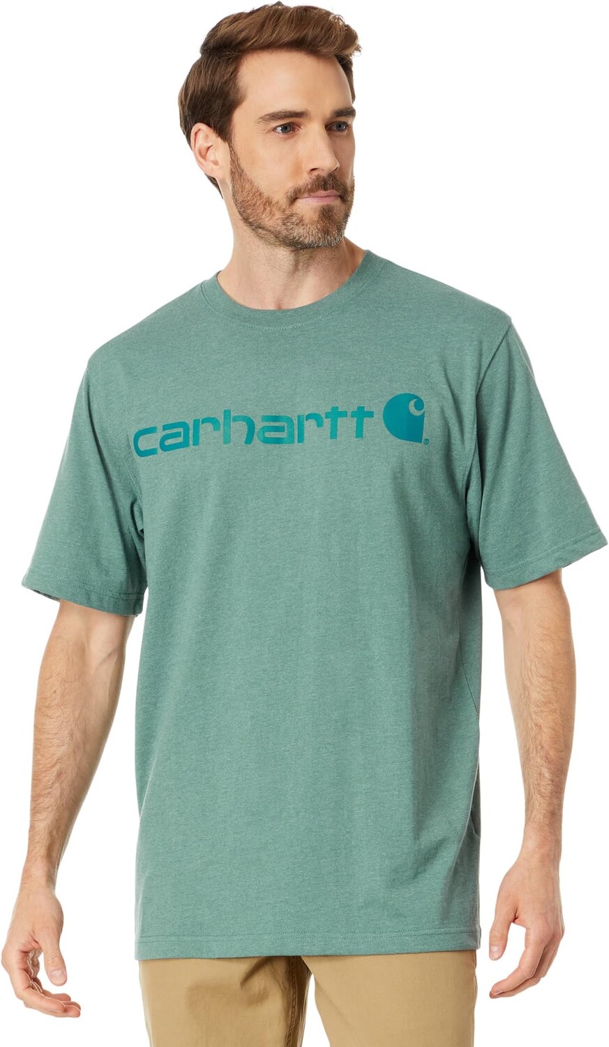 

Футболка с фирменным логотипом (S/S) Carhartt, цвет Sea Pine Heather