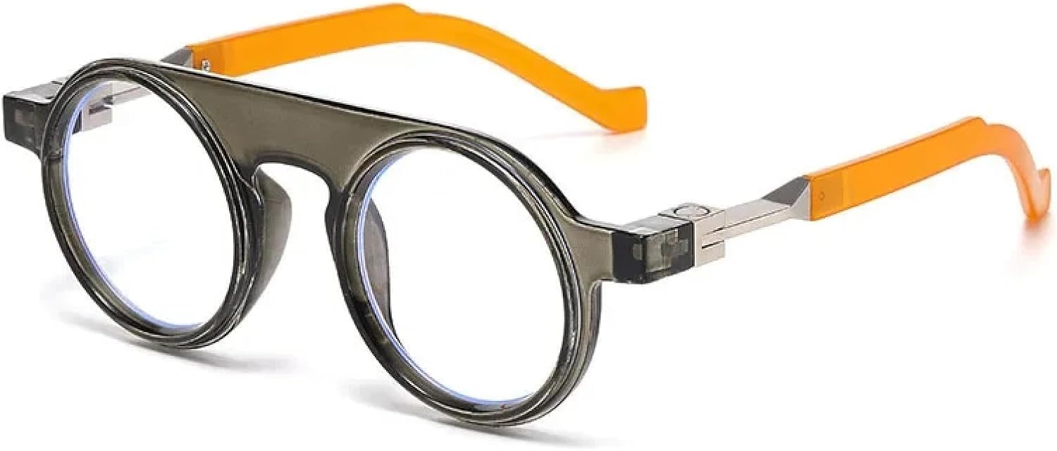 

Солнцезащитные очки с защитой от УФ-излучения UV400 | Круглые, в стиле стимпанк | Для женщин и мужчин, для занятий спортом на открытом воздухе и вождения DSVIGF, Gray Clear