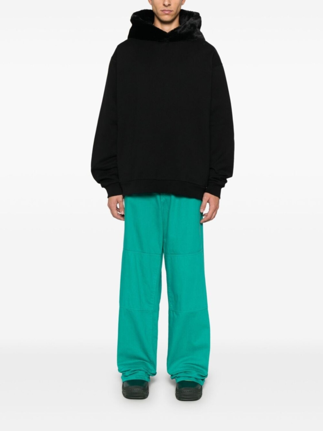 

Marni толстовка с меховым капюшоном, черный