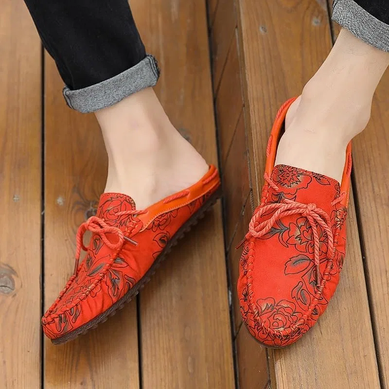 Мокасины мужские из кожзаменителя, Half Moccasins, розово-красный PUGHGAETZF — фото 2
