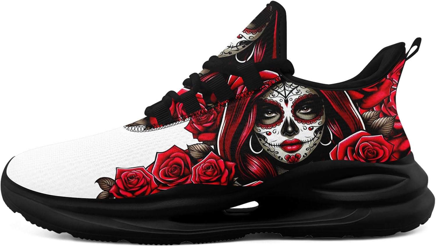 

Кроссовки женские с черепом и розой, легкие для бега, мужские дышащие кроссовки для ходьбы, унисекс, стильные готические панк кроссовки для тренировок и улицы Awsole, белый/черный/красный/коричневый