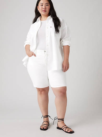

Женские шорты-бермуды Shaping (размер Plus) Levi's, цвет Chalk White