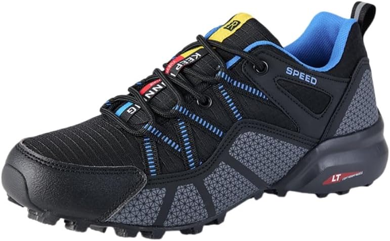 

Мужские летние легкие дышащие кроссовки Clolinde с сеткой на платформе для походов - повседневные кроссовки для комфорта весь день, Black and Blue