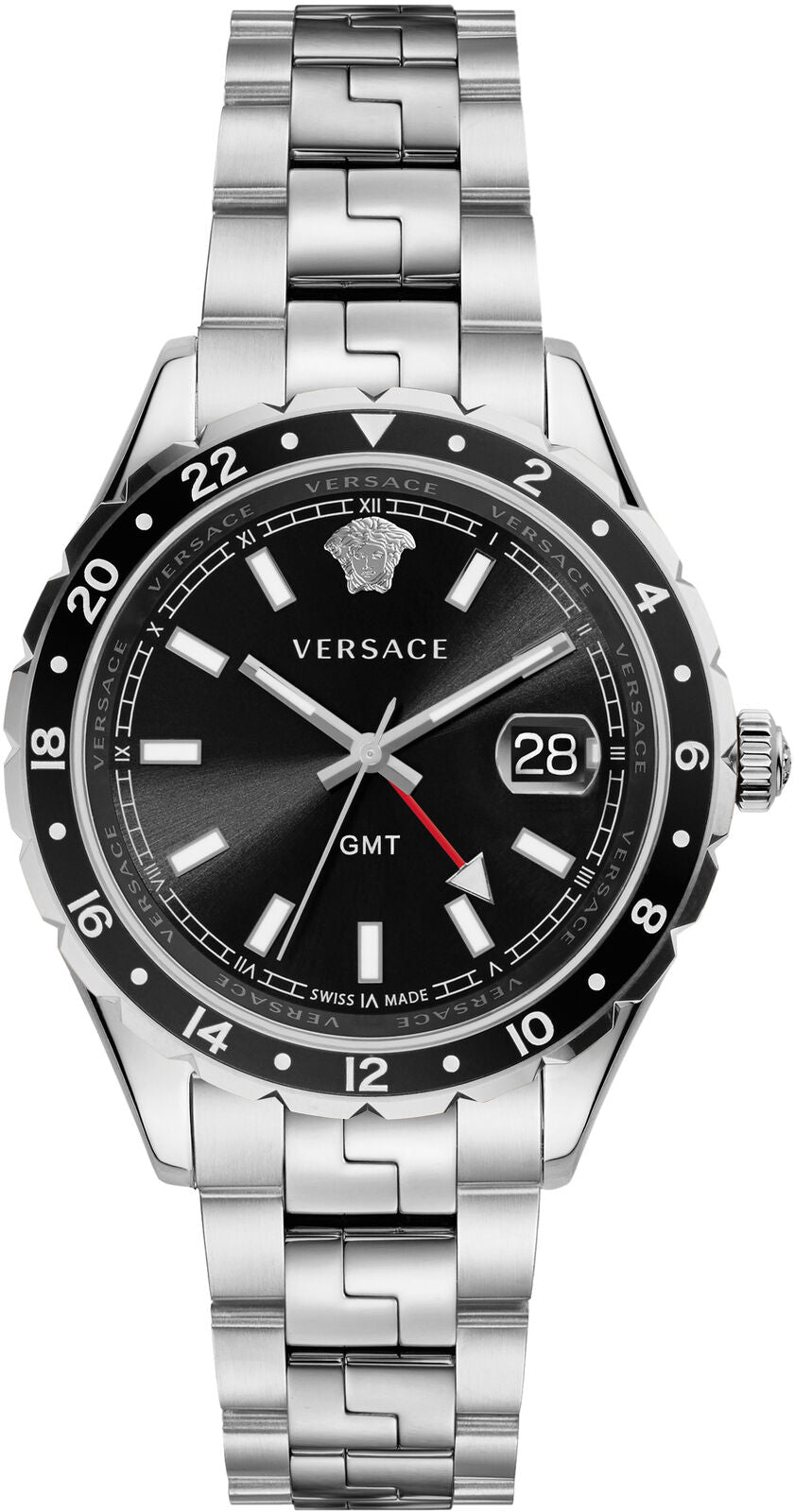 

Мужские кварцевые часы Versace Hellenyium 42 мм, серебряный