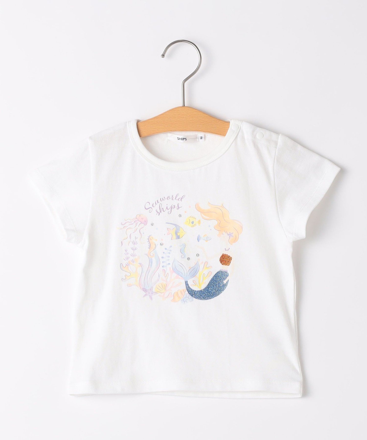 Детская футболка с коротким рукавом и летним рисунком. Размер: 80-90 см SHIPS KIDS, Off white