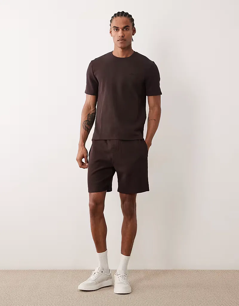 Комплект BOSS Bodywear Waffle, коричневый — фото 2