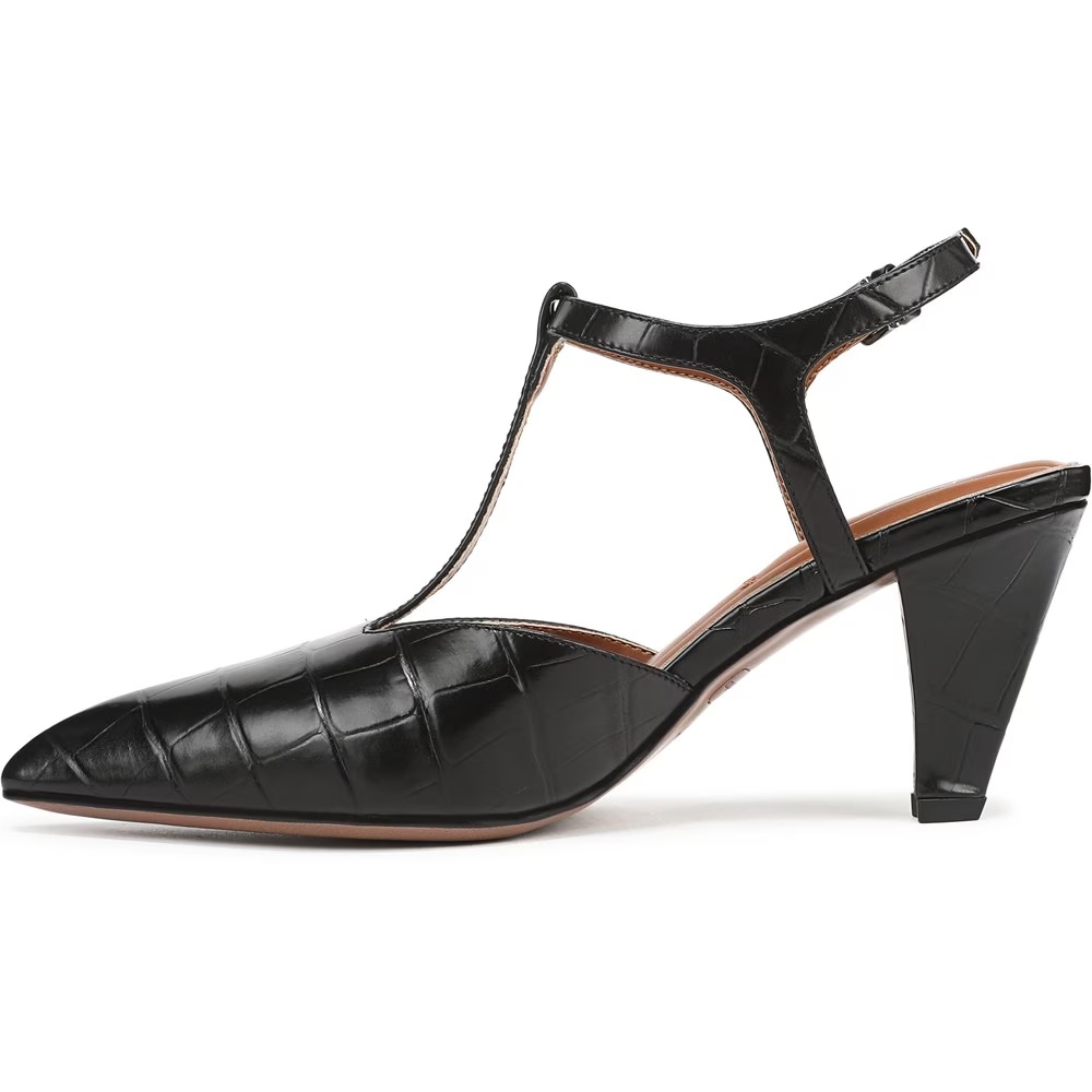 Туфли на каблуке Franco Sarto Franco ovett, black croc print leather — фото 4