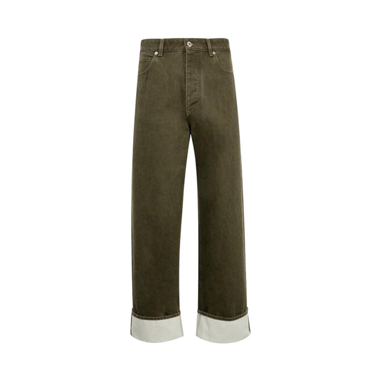 

Джинсы Bottega Veneta Colored Turned Up Jeans 'Caper Stone Washed', зеленый