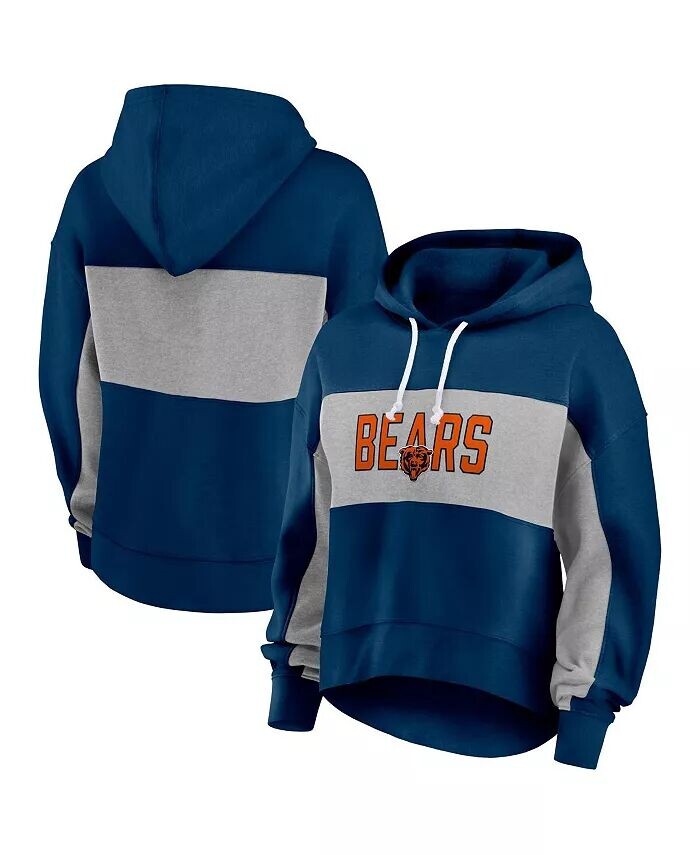 

Женская темно-синяя толстовка Chicago Bears Filled Stat Sheet с капюшоном, легкая и скромная Fanatics
