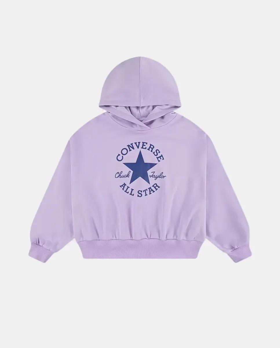 Толстовка с капюшоном Converse Relaxed Chuck Patch, фиолетовый