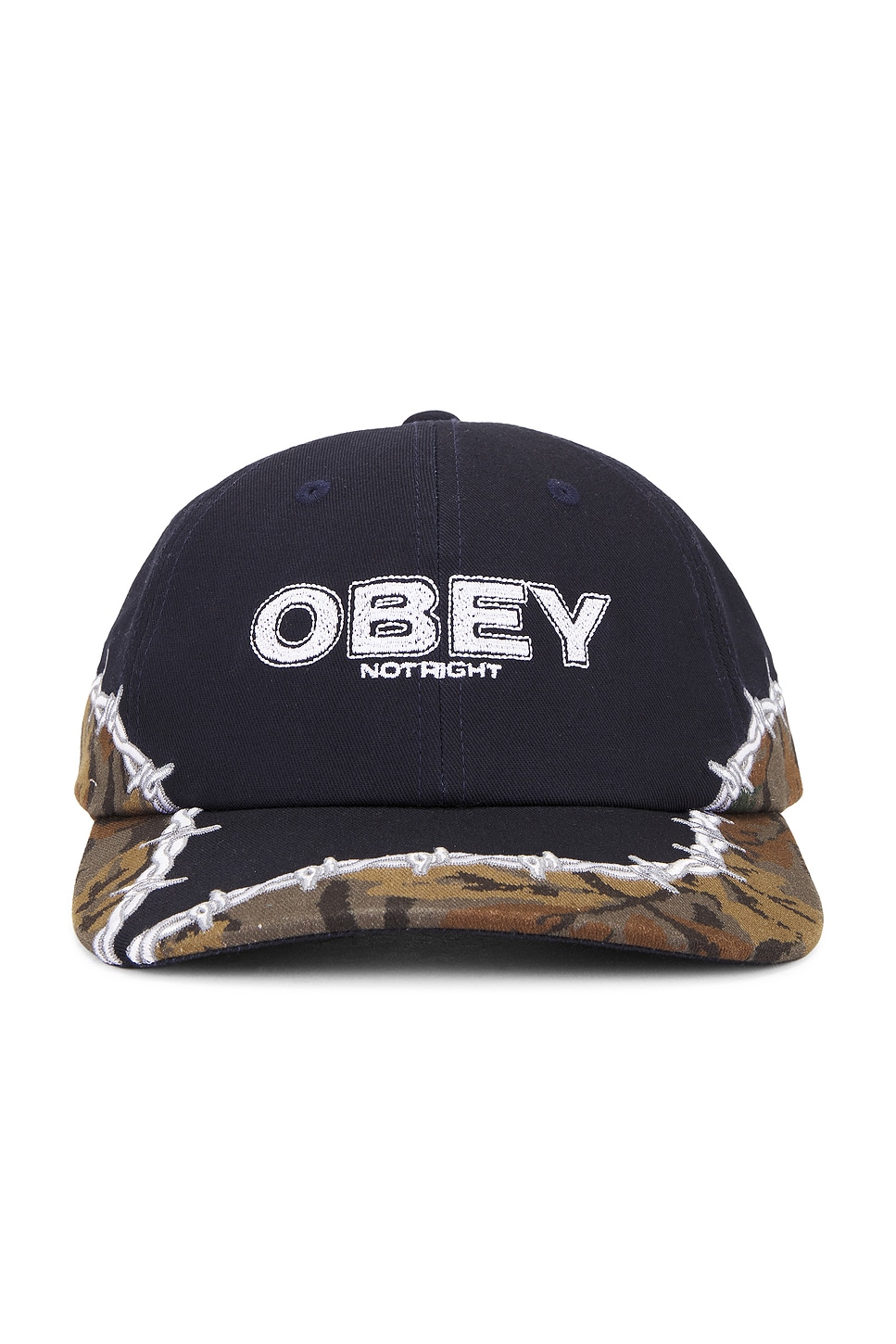 

Неправильно. кепка с 6-ю панелями на липучке сзади. Obey, синий