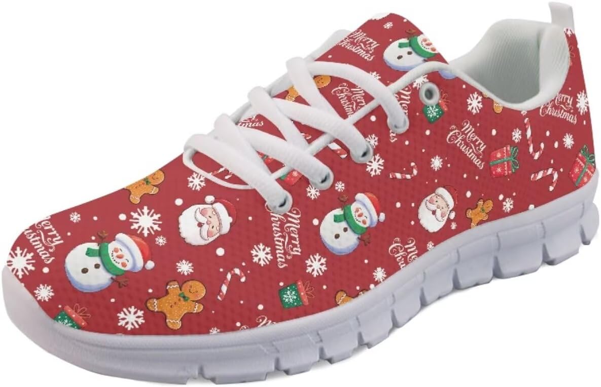 

Кроссовки Forchrinse Green Galaxy Starry Space Nebula для мужчин и женщин, легкие спортивные туфли для занятий в зале и бега, Santa Claus Snowman